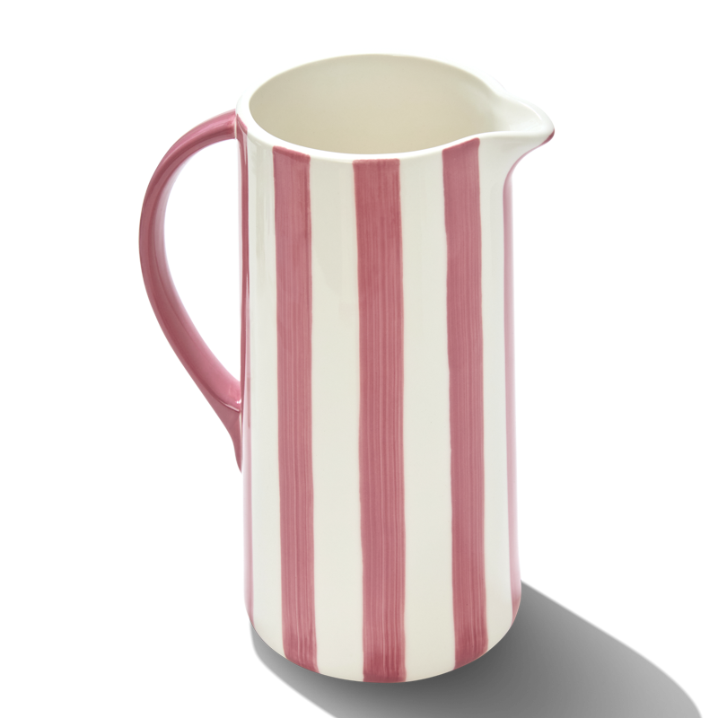 Noon & Moon Ceramic Pitcher - Pink Stripe