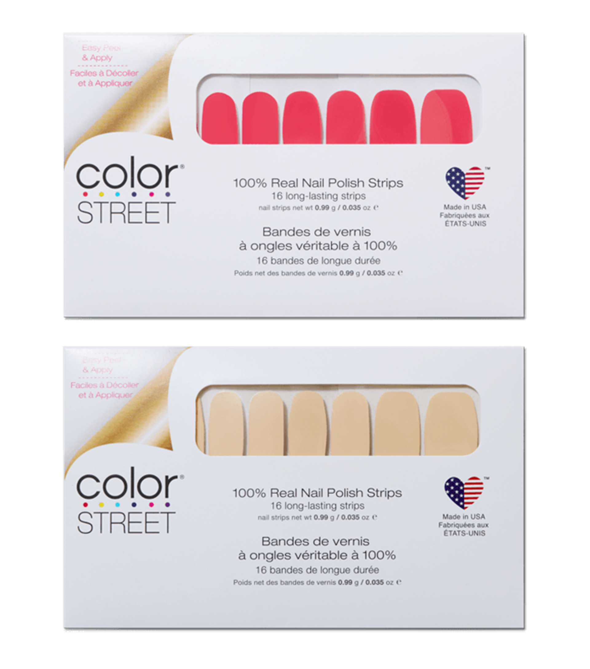 Bundle of Double-Ended Nail Polish Strips in Peach Tea & Toffee Nut