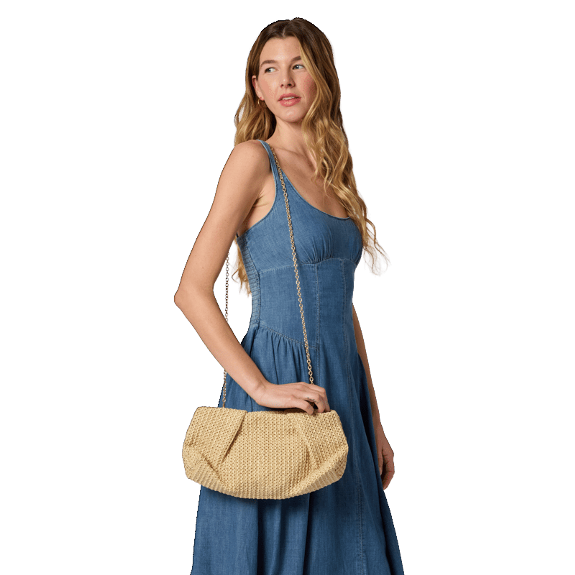 Oversized Raffia Clutch