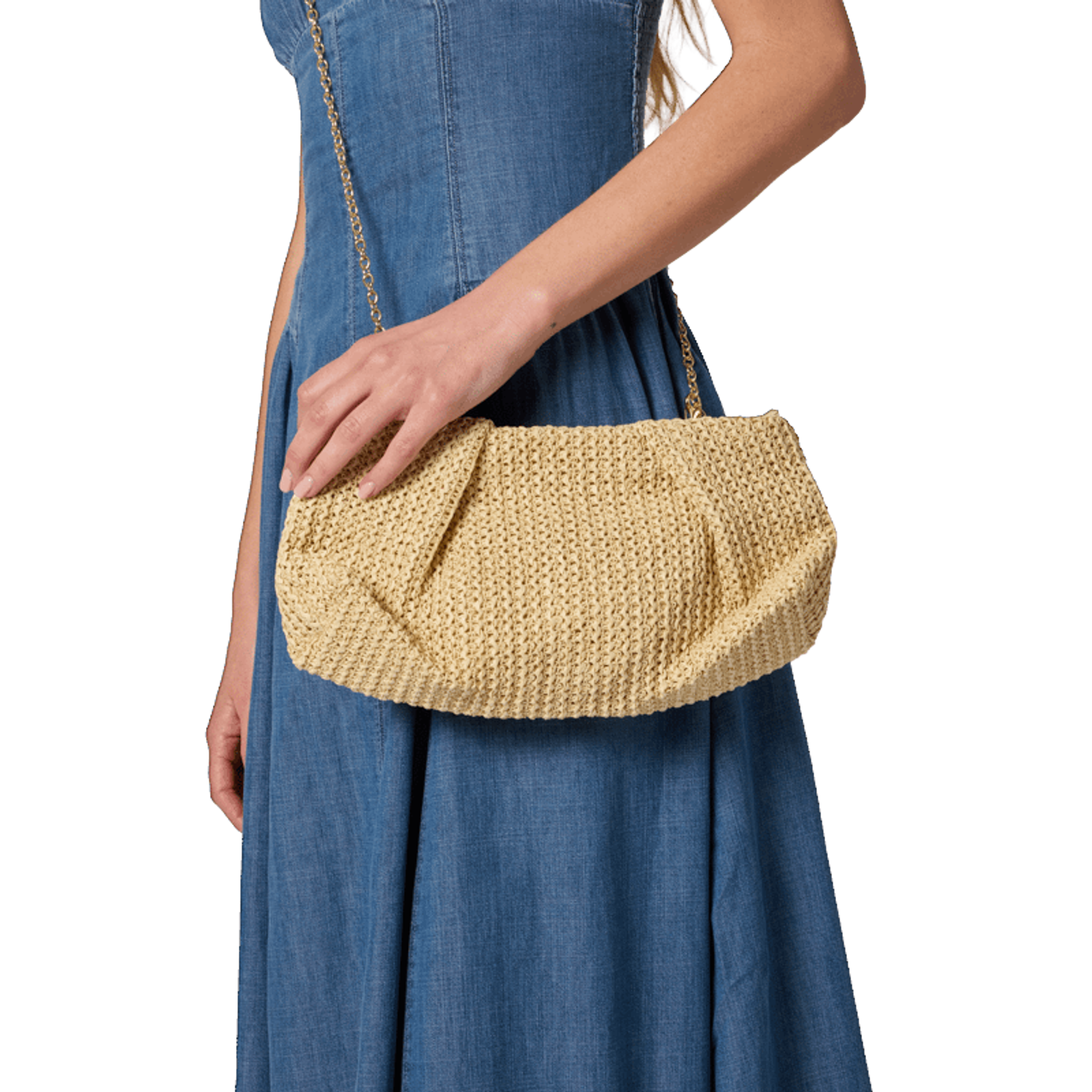 Oversized Raffia Clutch